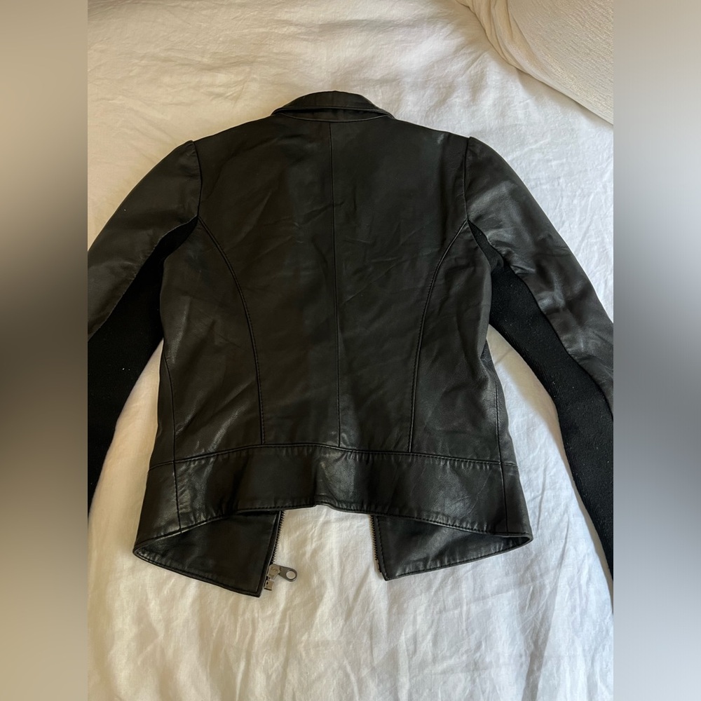 TED BAKER black leather jacket - Picture 3 of 4